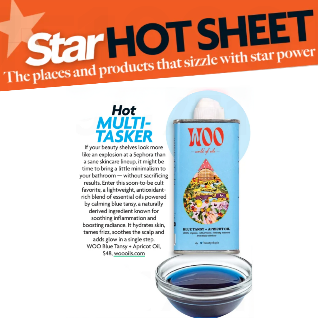 WOO Blue Tansy + Apricot Oil – As Seen in Star Magazine