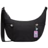 Black crescent shoulder bag with zipper pockets