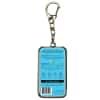 Metal keychain tin with blue balm label