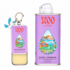 WOO santal oil balm keychain beside jojoba oil can