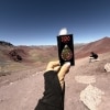 Souvenir magnets featuring a colorful mountain landscape